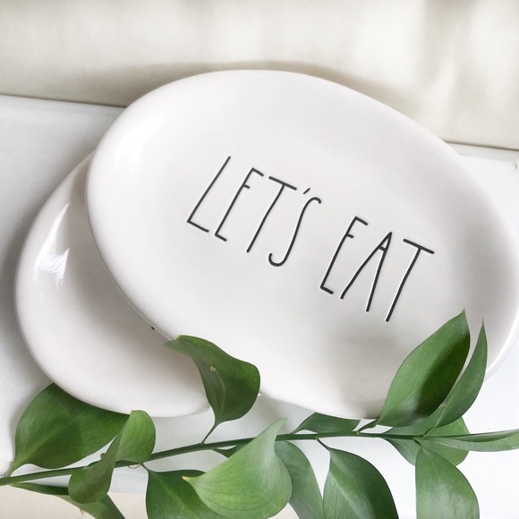 NWT Rae Dunn 2 Lets Eat Oval Plates - Picture 6 of 7